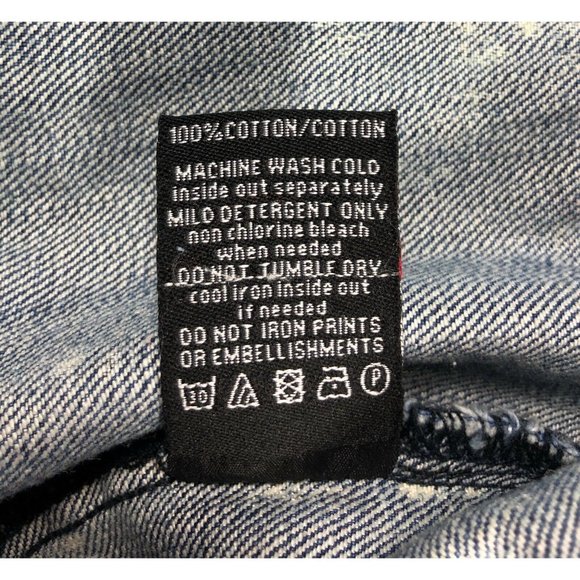 Makobi Acid Wash Mint Distressed Denim Jean Jacket - Picture 6 of 9